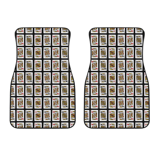 Four Kings Playing Cards Pattern Print Front Car Floor Mats