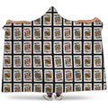 Four Kings Playing Cards Pattern Print Hooded Blanket