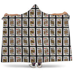 Four Kings Playing Cards Pattern Print Hooded Blanket