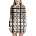 Four Kings Playing Cards Pattern Print Pullover Hoodie Dress