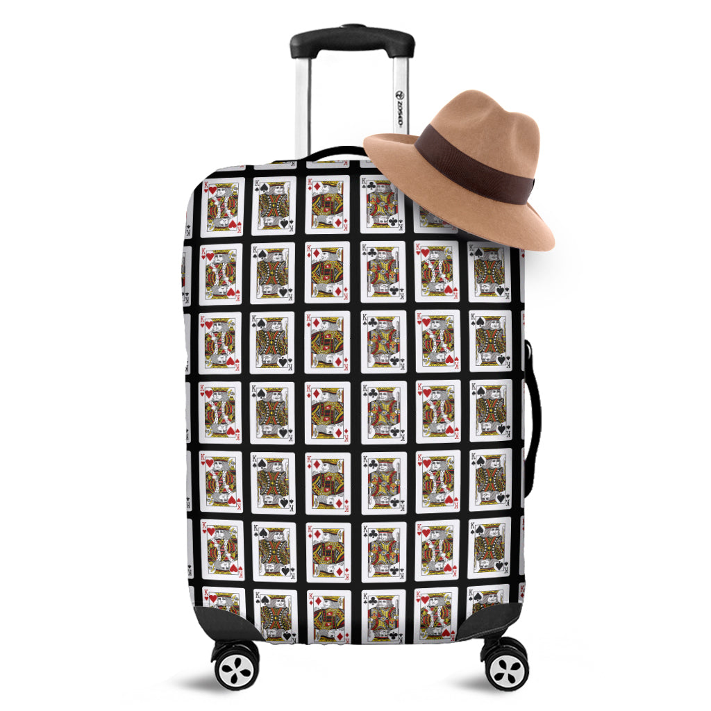 Four Kings Playing Cards Pattern Print Luggage Cover