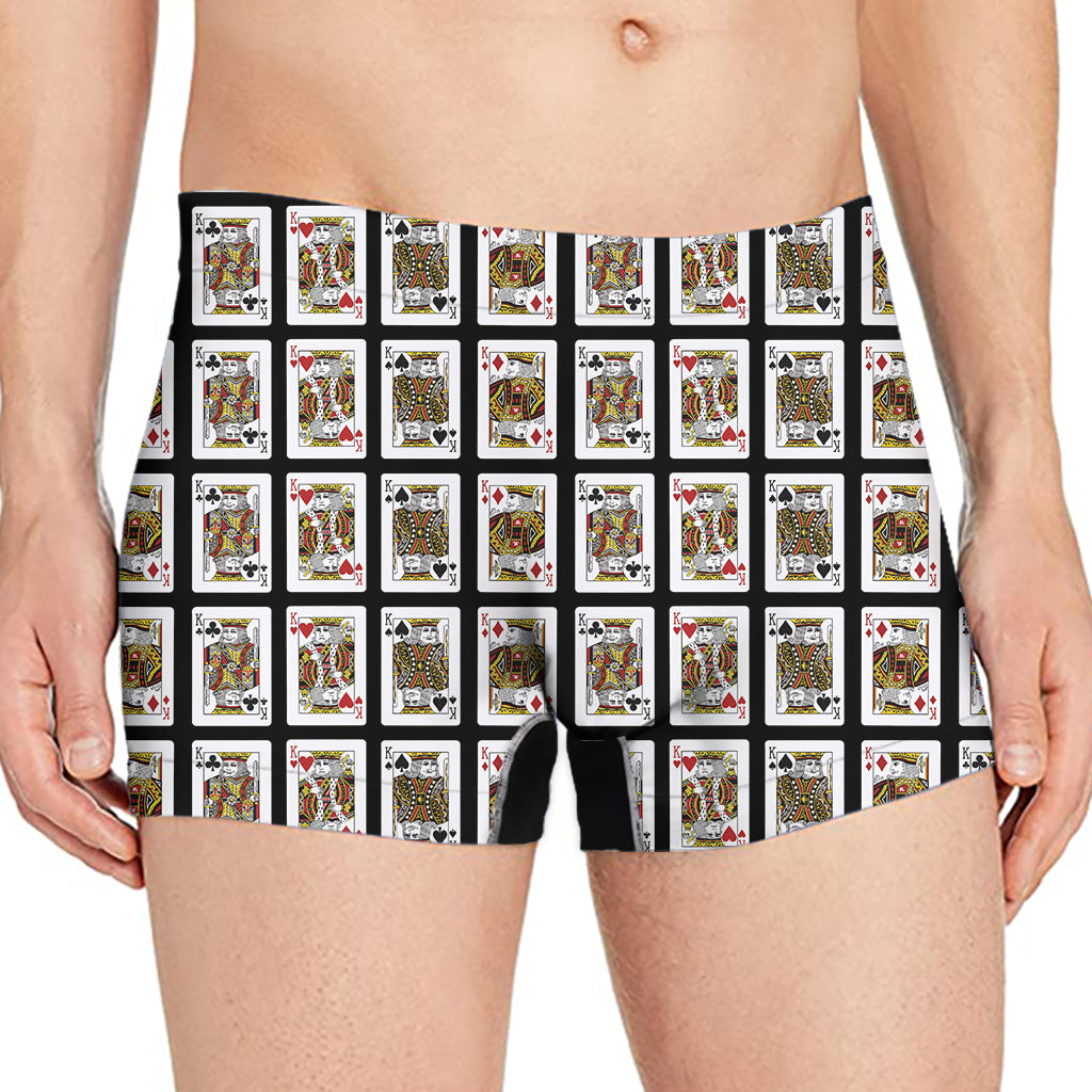 Four Kings Playing Cards Pattern Print Men's Boxer Briefs