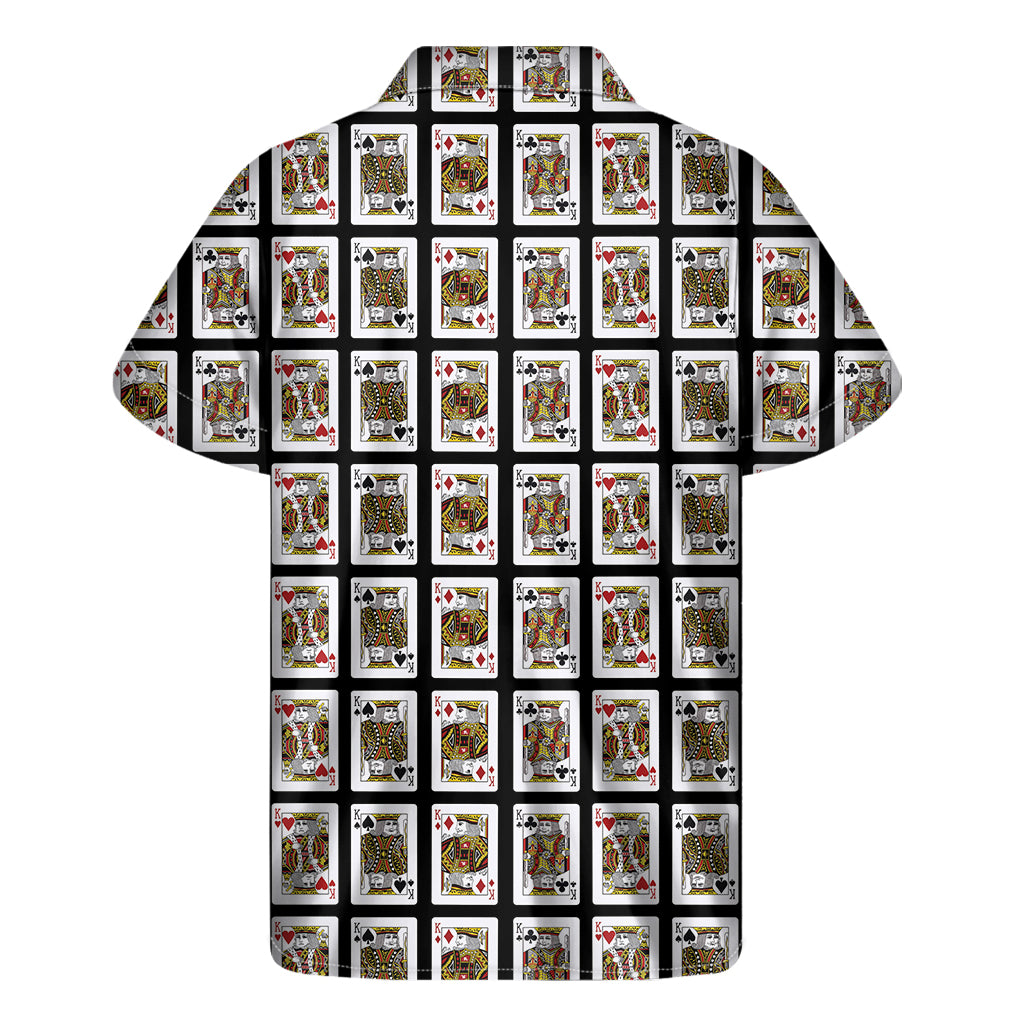 Four Kings Playing Cards Pattern Print Men's Short Sleeve Shirt