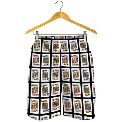Four Kings Playing Cards Pattern Print Men's Shorts