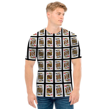 Four Kings Playing Cards Pattern Print Men's T-Shirt