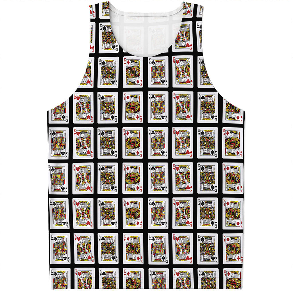 Four Kings Playing Cards Pattern Print Men's Tank Top