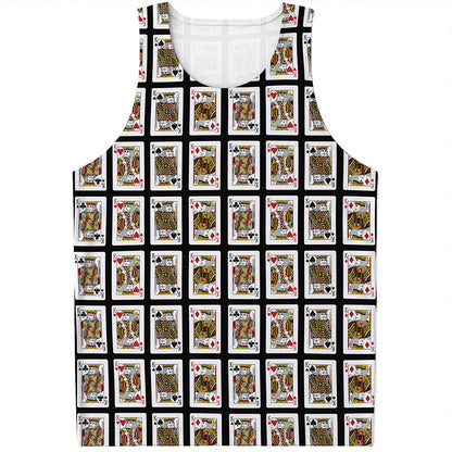 Four Kings Playing Cards Pattern Print Men's Tank Top