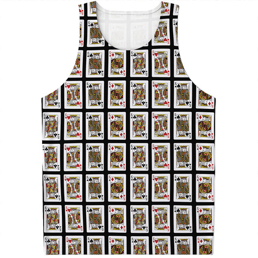 Four Kings Playing Cards Pattern Print Men's Tank Top