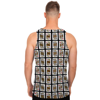 Four Kings Playing Cards Pattern Print Men's Tank Top