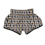 Four Kings Playing Cards Pattern Print Muay Thai Boxing Shorts