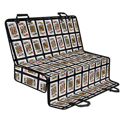 Four Kings Playing Cards Pattern Print Pet Car Back Seat Cover