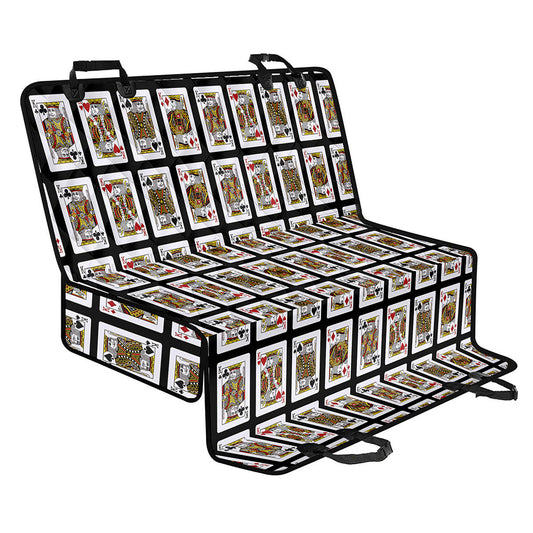 Four Kings Playing Cards Pattern Print Pet Car Back Seat Cover