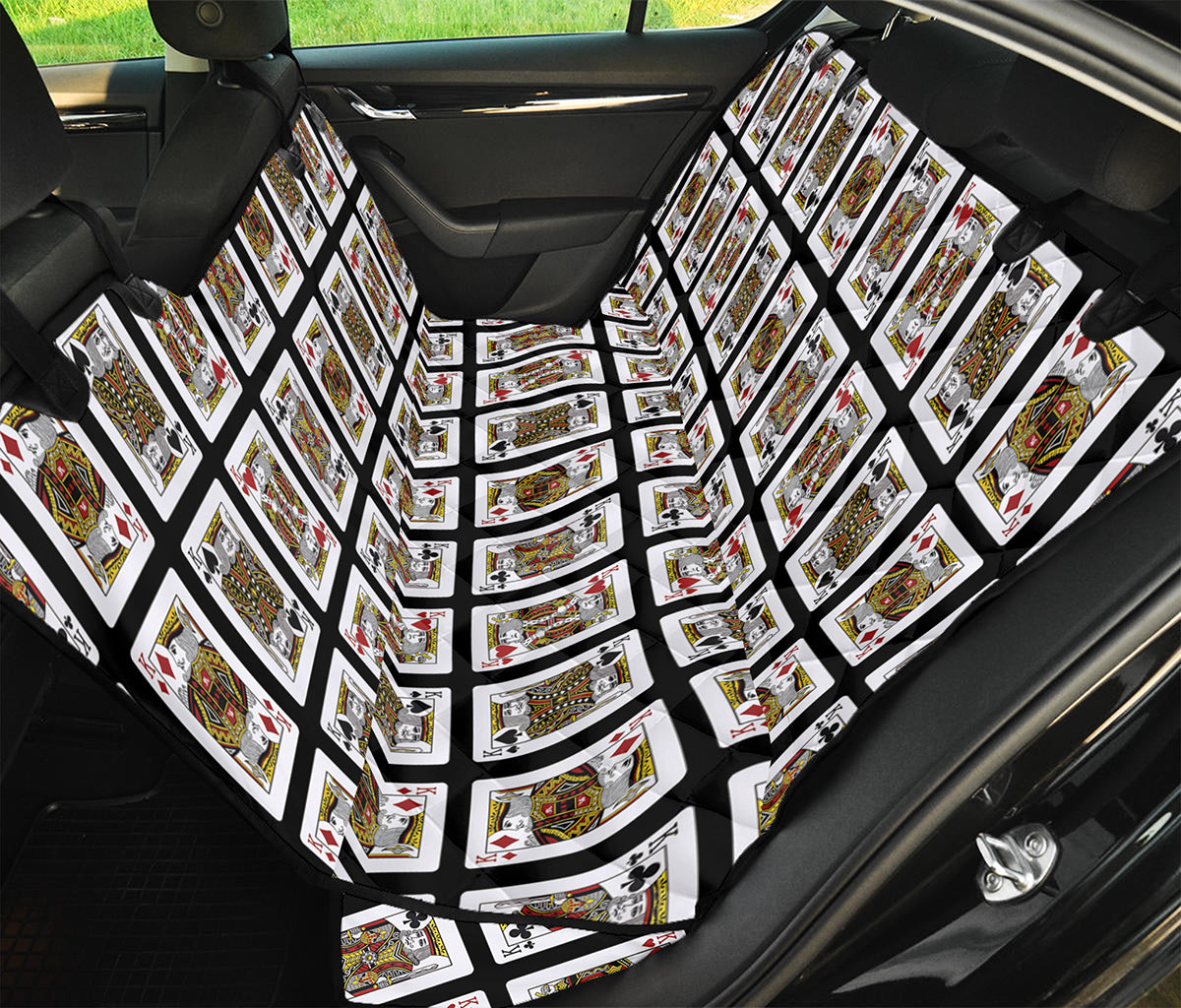 Four Kings Playing Cards Pattern Print Pet Car Back Seat Cover