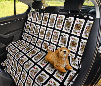 Four Kings Playing Cards Pattern Print Pet Car Back Seat Cover