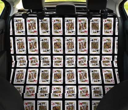 Four Kings Playing Cards Pattern Print Pet Car Back Seat Cover