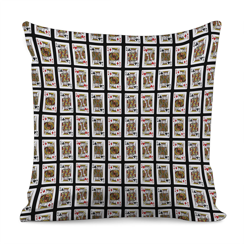 Four Kings Playing Cards Pattern Print Pillow Cover