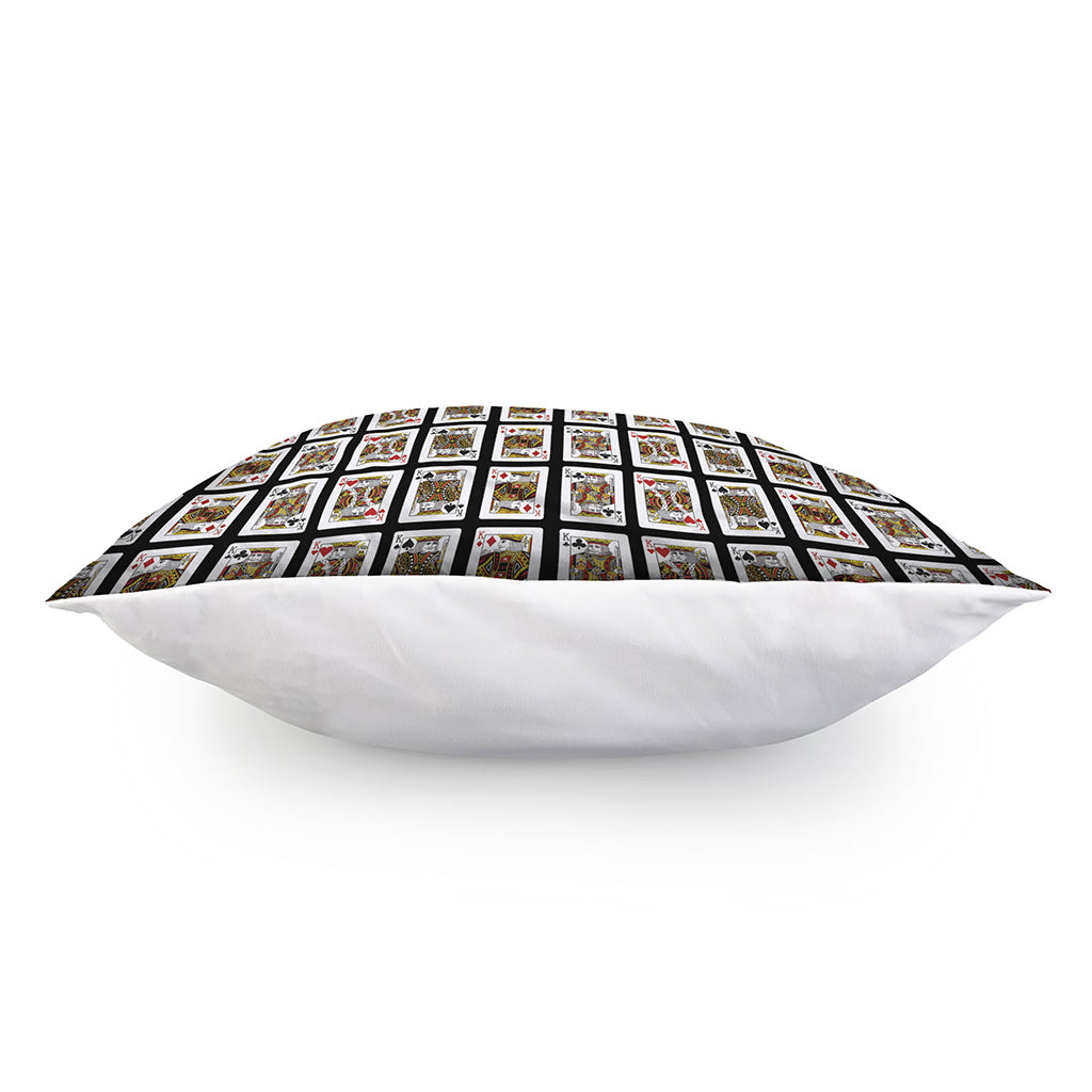 Four Kings Playing Cards Pattern Print Pillow Cover