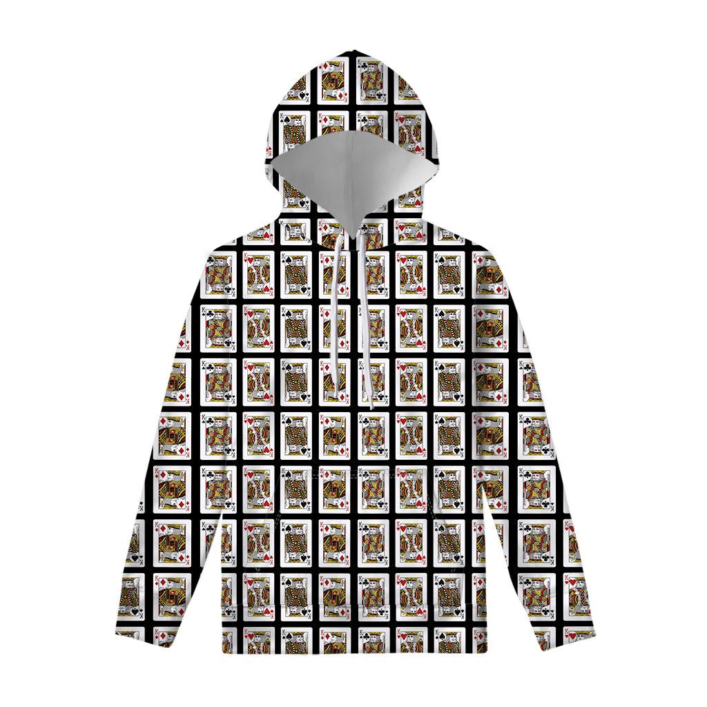 Four Kings Playing Cards Pattern Print Pullover Hoodie