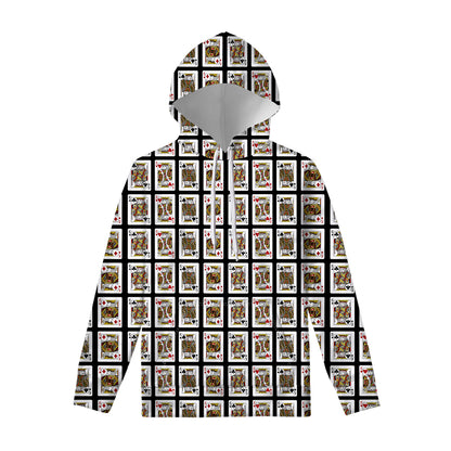 Four Kings Playing Cards Pattern Print Pullover Hoodie