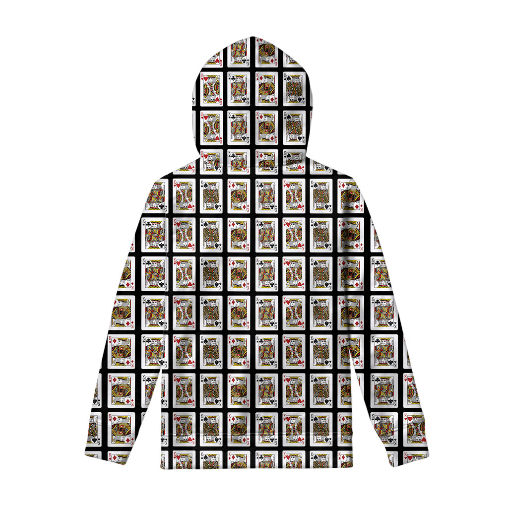 Four Kings Playing Cards Pattern Print Pullover Hoodie