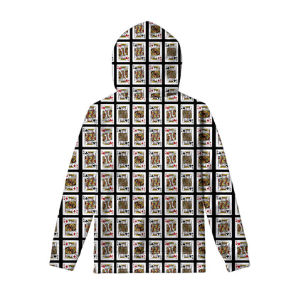 Four Kings Playing Cards Pattern Print Pullover Hoodie
