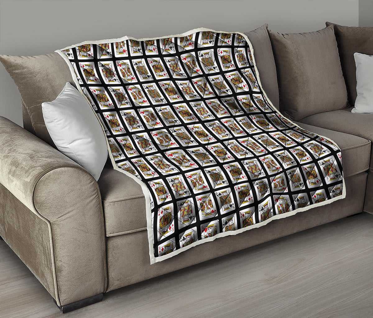 Four Kings Playing Cards Pattern Print Quilt