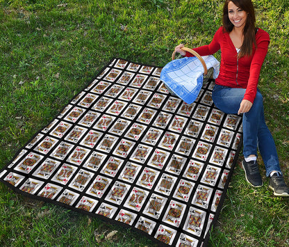Four Kings Playing Cards Pattern Print Quilt