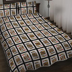 Four Kings Playing Cards Pattern Print Quilt Bed Set