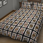Four Kings Playing Cards Pattern Print Quilt Bed Set