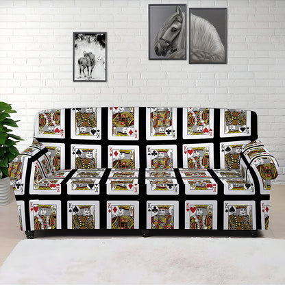 Four Kings Playing Cards Pattern Print Sofa Cover