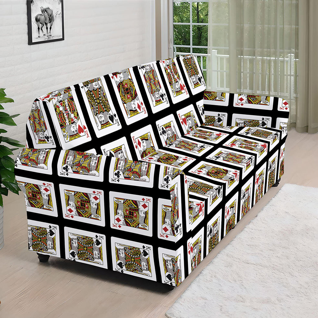 Four Kings Playing Cards Pattern Print Sofa Cover