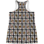 Four Kings Playing Cards Pattern Print Women's Racerback Tank Top