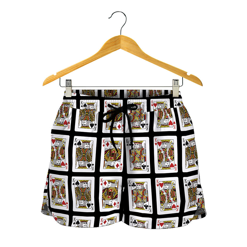 Four Kings Playing Cards Pattern Print Women's Shorts