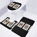 Four Kings Playing Cards Print 3 Piece Bath Mat Set