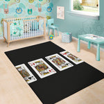 Four Kings Playing Cards Print Area Rug