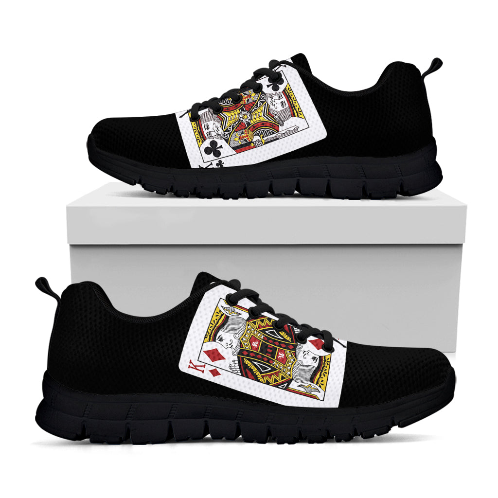 Four Kings Playing Cards Print Black Sneakers