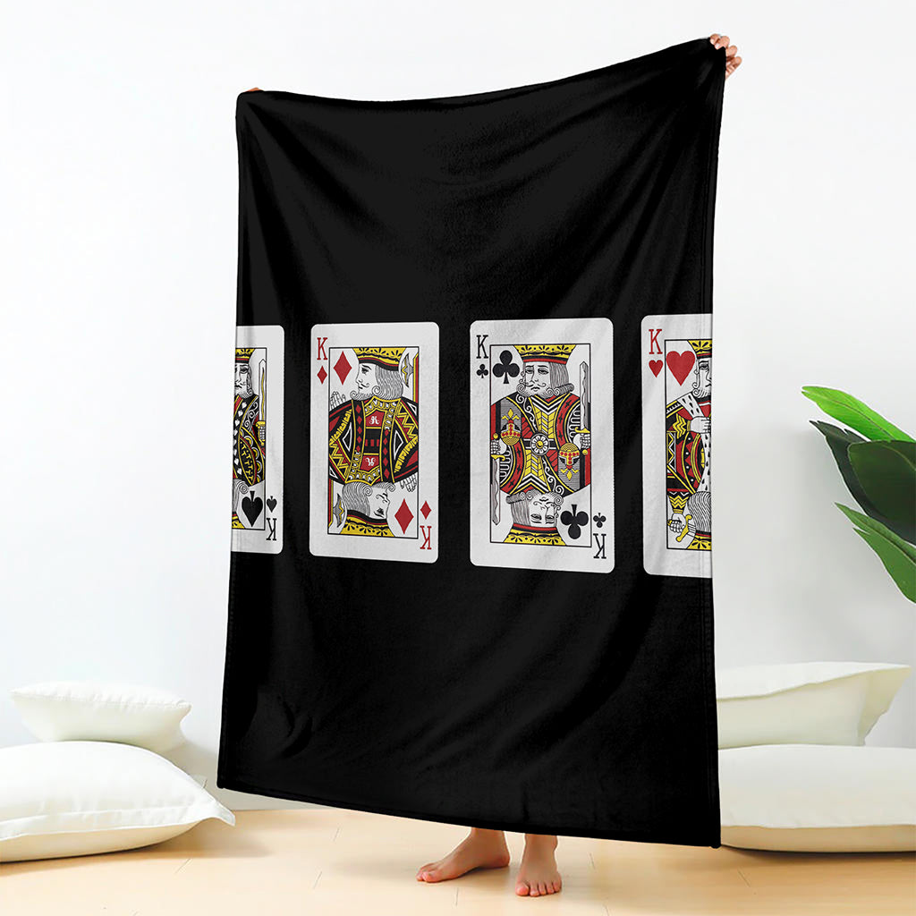 Four Kings Playing Cards Print Blanket