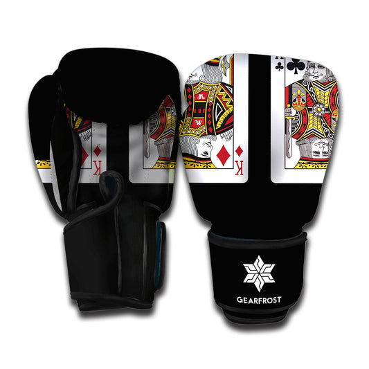 Four Kings Playing Cards Print Boxing Gloves