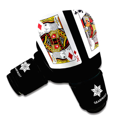 Four Kings Playing Cards Print Boxing Gloves