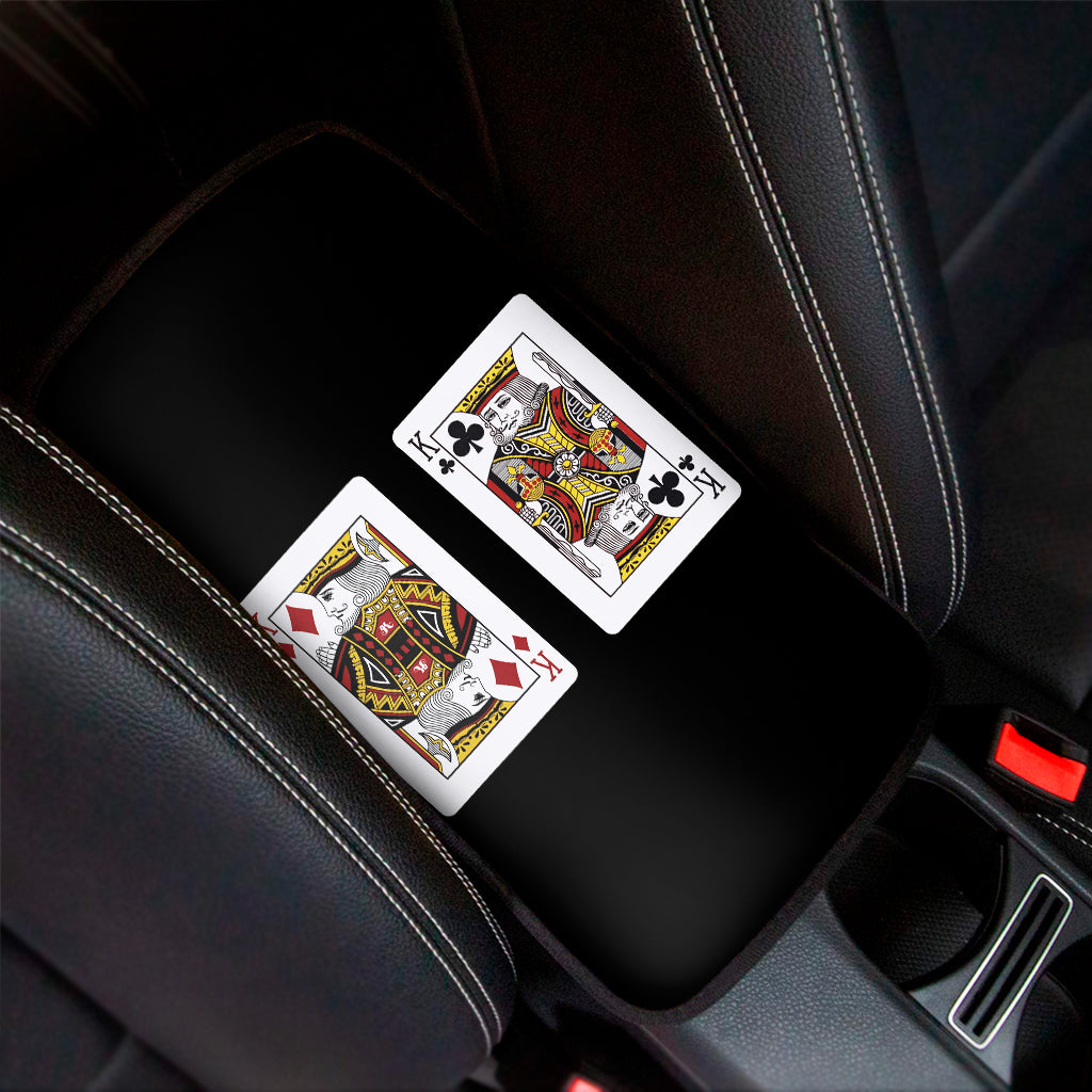 Four Kings Playing Cards Print Car Center Console Cover