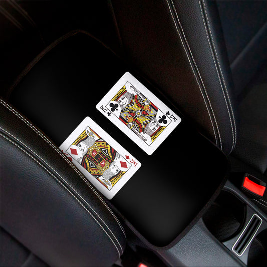 Four Kings Playing Cards Print Car Center Console Cover