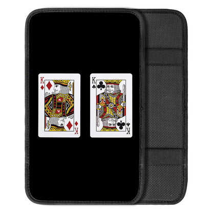 Four Kings Playing Cards Print Car Center Console Cover