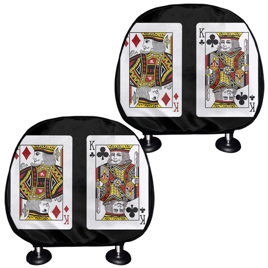 Four Kings Playing Cards Print Car Headrest Covers