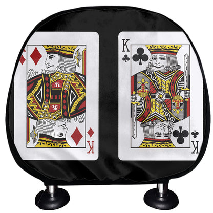Four Kings Playing Cards Print Car Headrest Covers
