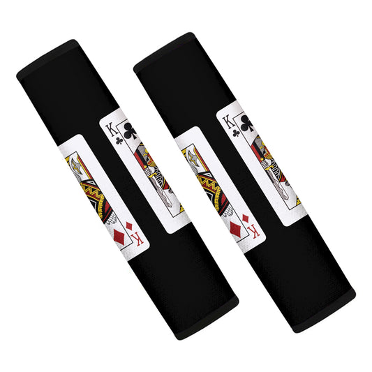 Four Kings Playing Cards Print Car Seat Belt Covers