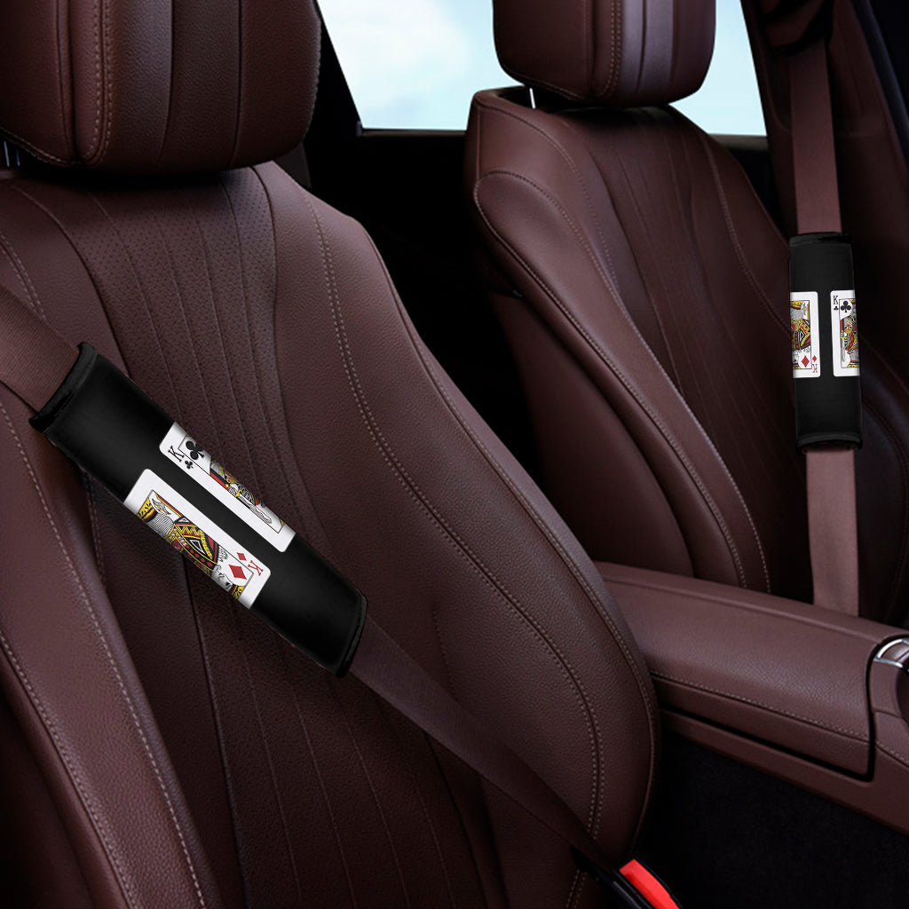 Four Kings Playing Cards Print Car Seat Belt Covers