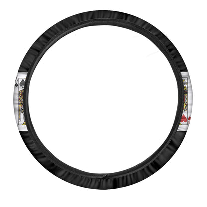 Four Kings Playing Cards Print Car Steering Wheel Cover