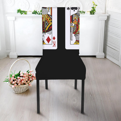 Four Kings Playing Cards Print Dining Chair Slipcover