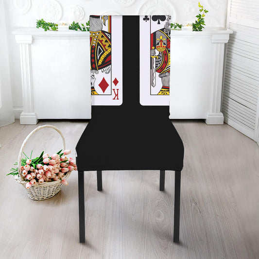 Four Kings Playing Cards Print Dining Chair Slipcover