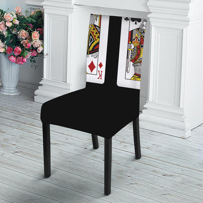 Four Kings Playing Cards Print Dining Chair Slipcover